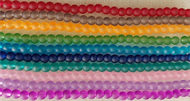 10 x 80 cm. frostede 4 mm. glasperlestrenge